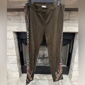 Johnny Was Leggings w/ Embroidery - Size XL